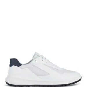 $ 190 MSRP- GEOX Mens White Mixed Media Padded Pg1x Round Toe Golf Sneakers
